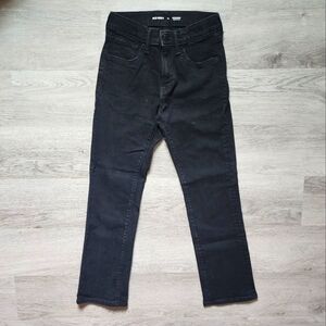Old Navy Boy's Solid Black Denim Jeans Built In Flex Straight Leg Pants Size 10